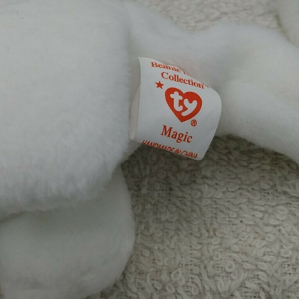Vintage #4088 1995 TY Magic the White Dragon Wings Hand & Tush Tags Retired EUC - Picture 10 of 12